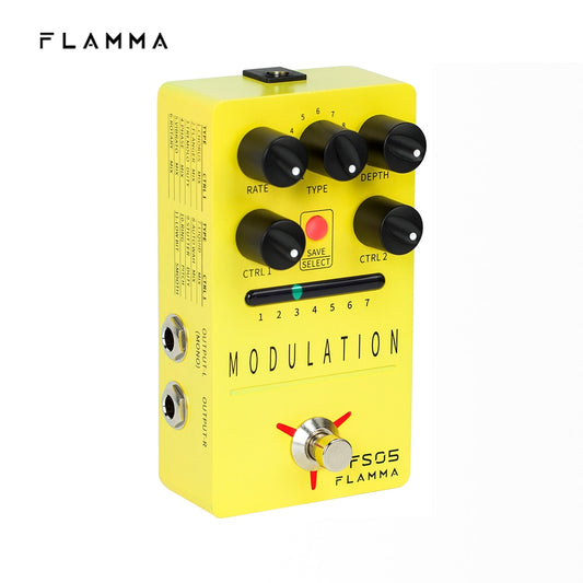 FLAMMA FS05 Modulation Pedal Stereo Digital Guitar Effects Pedal with 11 Modulation Effects and 7 Preset Slots True Bypass