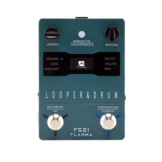 FLAMMA FS21 Drum Machine Looper Guitar Effcts Pedal 160 Minutes Looper 100 Drum Grooves Support Software Editing with LED Screen