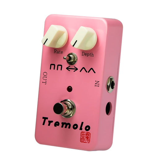 MOEN Guitar Effects Pedal Tremolo  Electric Guitars Pedals Full Analog Circuit Triangular Wave Square Wave 2 Modes Pink
