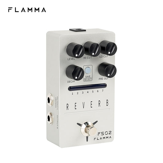 FLAMMA FS02 Reverb Pedal Reverb Stereo Electric Guitar Effects Pedal with Spring Reverb True Bypass Storable Preset Trail On