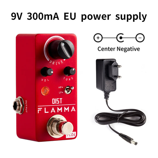FLAMMA FC06 Distortion Guitar Pedal Electric Guitar Distortion Effects Mini Pedal True Bypass with Power Supply