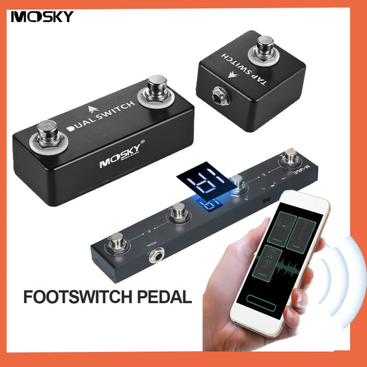 MOSKY DUAL SWITCH Guitar Pedal Dual Footswitch Foot Switch Guitar Effect Pedal Full Metal Shell Guitar Parts &amp; Accessories BT