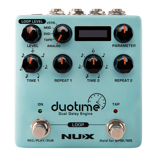 NUX Duotime Stereo Delay Pedal Guitar Effect Analog Tape Echo Digital Modulation Verb Dual Delay Effects for Guitar Accessories