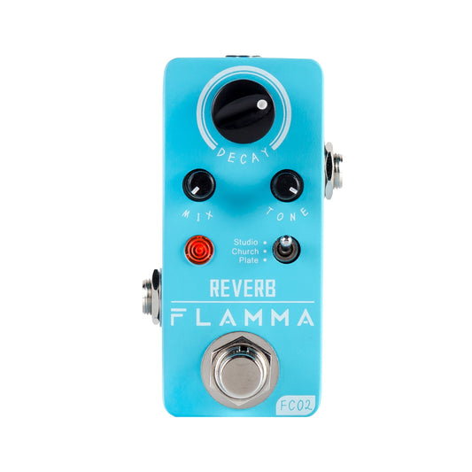FLAMMA FC02  Electric Guitar Pedal Reverb Effects Pedal with Studio Church Plate Effects True Bypass with Power Supply