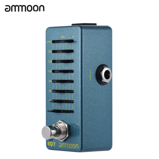 ammoon EQ7 Mini Equalizer Guitar Pedal Electric Guitar Effect Pedal 7-Band EQ Aluminum Alloy Body True Bypass