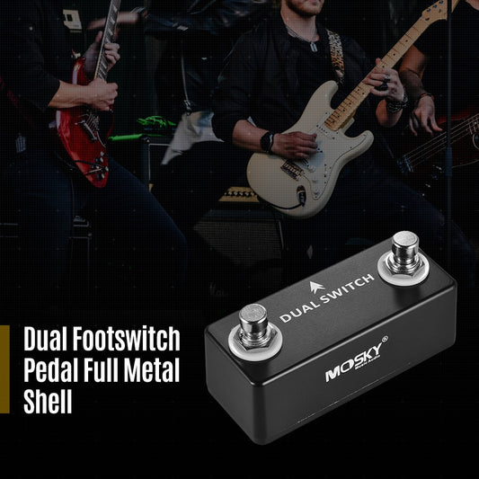 MOSKY DUAL SWITCH Guitar Pedal Dual Footswitch Foot Switch Guitar Effect Pedal Full Metal Shell Guitar Parts &amp; Accessories BT