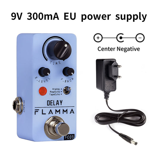 FLAMMA FC03 Mini Delay Pedal Digital Guitar Delay Effects Pedal with 3 Modes Analog Real Echo Tape Echo