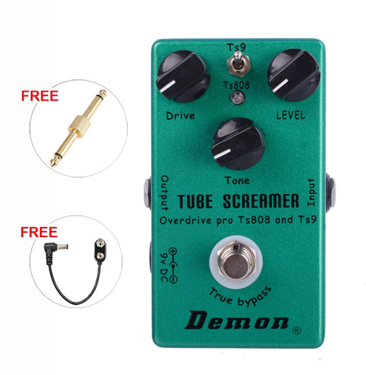 Demon FX TS808 Tube Screamer Overdrive Pro Vintage Electric Guitar Effect Pedal 2 in 1 Overdrive And True Buypass Distortion