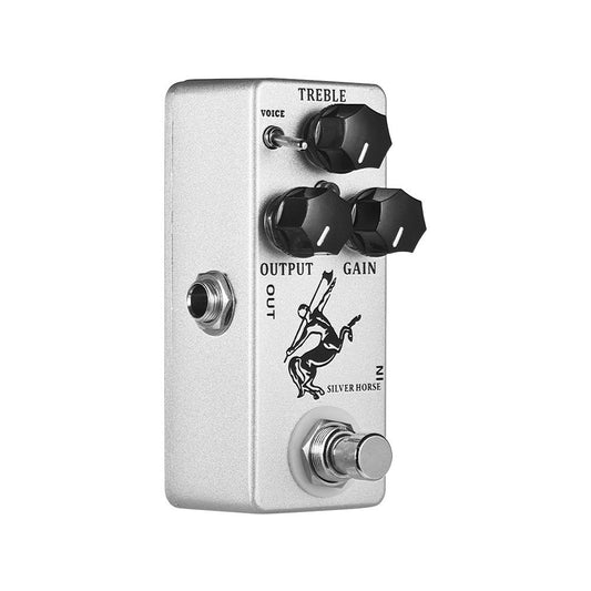 MOSKY Silver Overdrive/ Boost Horse Guitar Effect Pedal Normal/ Soft True bypass True Bypass Full Metal Shell