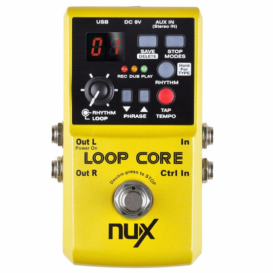 NUX Loop Core Pedal Guitar Effect Looper 6 Hours Recording Time Drums Patterns with Tap Tempo Music Electric Guitar Accessories