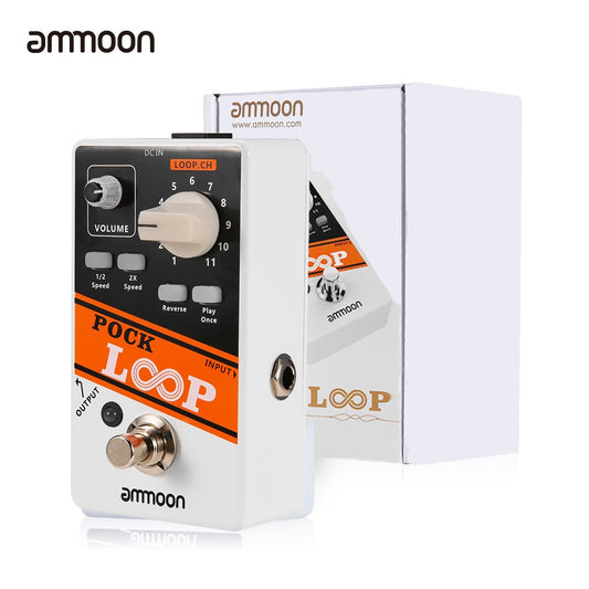 ammoon STEREO Looper POCK LOOP Guitar Effect Pedal 11 Loopers Max.330mins Recording Time Supports 1/2 &amp; 2X Speed Guitar Pedal